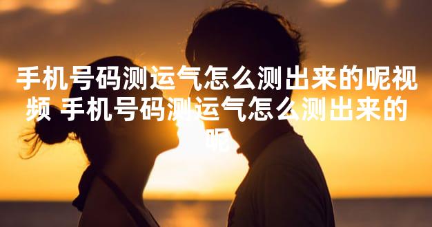 手机号码测运气怎么测出来的呢视频 手机号码测运气怎么测出来的呢